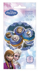 Disques pour muffins comestibles "La reine des neiges" 12 pcs.