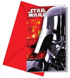 6 cartons d'invitation "Ultimative Star Wars" avec enveloppes
