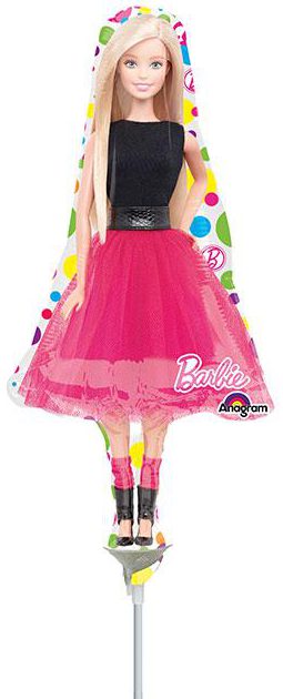 Ballon en alu gonflé "Le monde coloré de Barbie" 37 cm