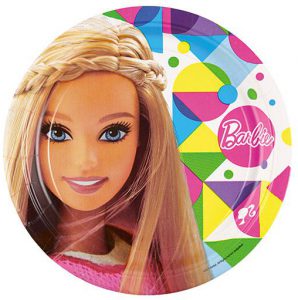 8 assiettes en carton "Le monde coloré de Barbie"