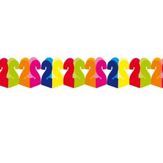 Guirlande en papier coloré "Chiffre" 6 m - 2