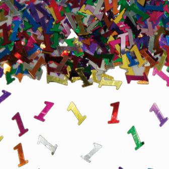 Confettis d'anniversaire "Chiffres multicolores" 14 g - 1