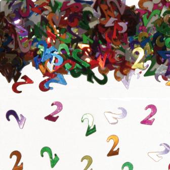 Confettis d'anniversaire "Chiffres multicolores" 14 g - 2