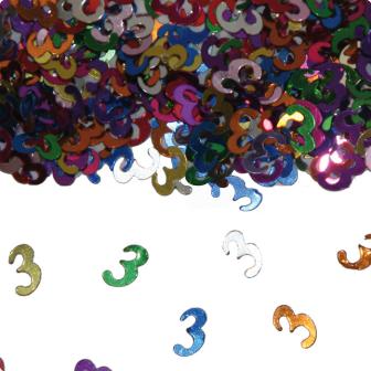 Confettis d'anniversaire "Chiffres multicolores" 14 g - 3