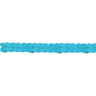 Guirlande unicolore en papier gaufré 3,6 m - turquoise