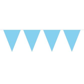 Guirlande de fanions unicolore 10 m - bleu clair
