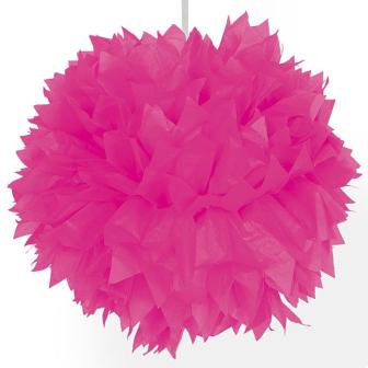 Déco de plafond "Pompon en papier crépon" 30 cm - rose vif