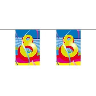 Mini guirlande de fanions avec chiffres multicolores 4 m - 8