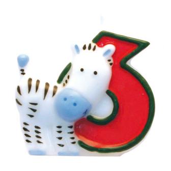 Bougie chiffre "Safari" 5 cm - 6