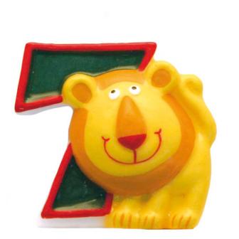 Bougie chiffre "Safari" 5 cm - 7