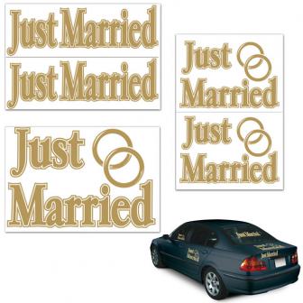 Autocollant pour voiture "Just Married" 5 pcs
