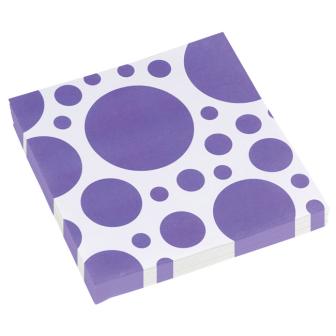 20 serviettes "Pois colorés en folie" - lilas