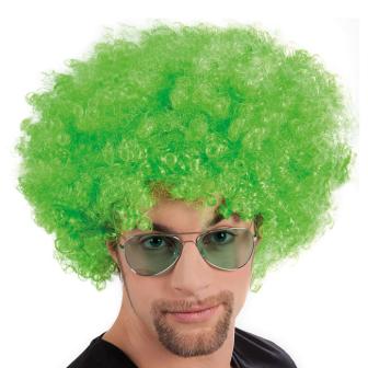 Perruque afro - vert fluo