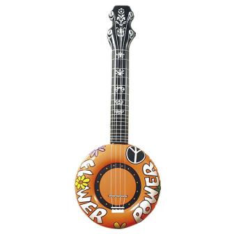 Guitare gonflable "Flower Power" 100 cm - orange