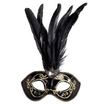 Masque avec plumes - noir