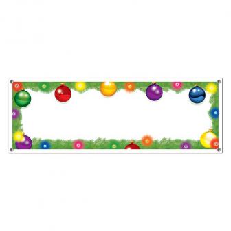 Bannière "Boules de Noël multicolores" 150 x 53 cm