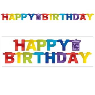 Guirlande de lettres "Anniversaire en couleurs" 219 cm