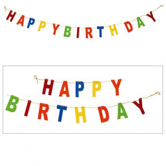 Guirlande lettres "Happy Birthday" en feutre 2 m