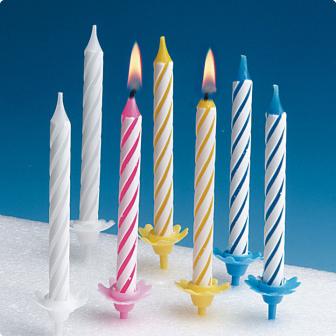 Bougies d'anniversaire avec supports 36 pcs