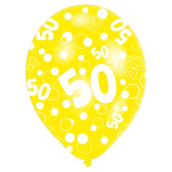 6 ballons de baudruche 50 ans "Bubbles"