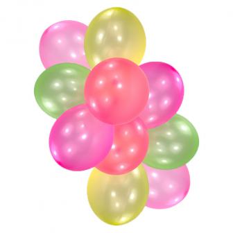 10 ballons de baudruche multicolores UV