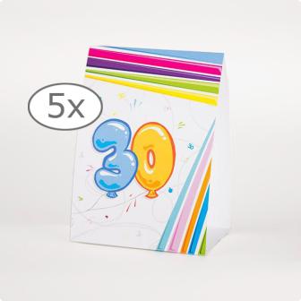 Présentoir coloré "30 ans" 15 cm 5 pcs