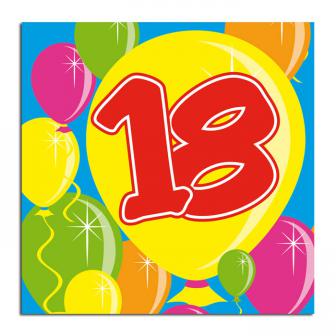 20 serviettes Ballons "18 ans"