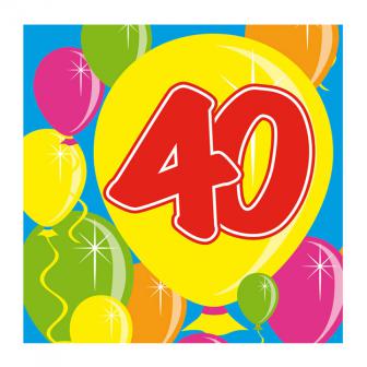 20 serviettes Ballons "40 ans"