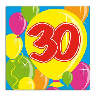 20 Serviettes Ballons "30 Ans"