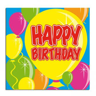 20 Serviettes Ballons "Happy Birthday"