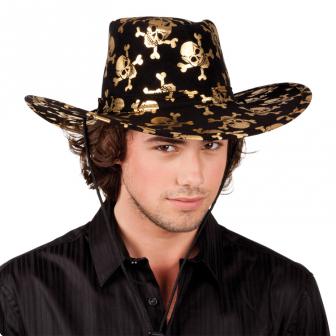 Chapeau de cowboy "Tête de mort pirate"