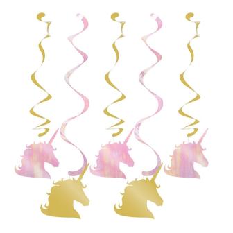 5 suspensions "Licorne scintillante" 