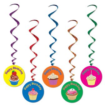 Suspensions Happy Birthday Cupcake 5 pcs