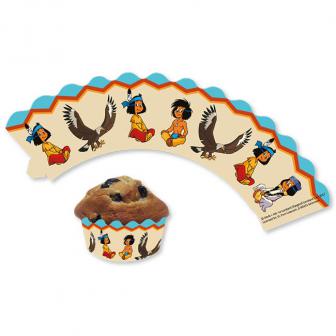 Banderoles décoratives pour muffins "Garçon indien Yakari" 12 pcs. 