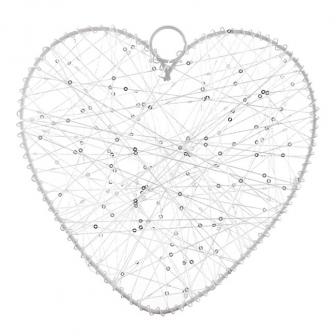 Coeur décoratif à paillettes 25 cm