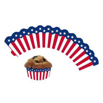 Banderoles de déco pour muffins "USA-Style" 12 pcs.