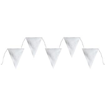 Guirlande de fanions unis brillants 3 m - argent
