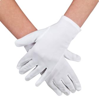 Gants unis 23 cm - blanc