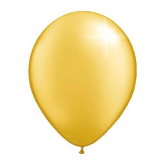 100 Ballons de baudruche unis métallisés - or