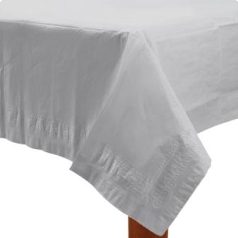 Nappe en papier unicolore 137 x 274 cm - blanc