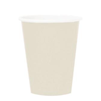 8 gobelets en carton unis 266 ml - ivoire