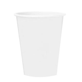 8 gobelets en carton unis 266 ml - blanc