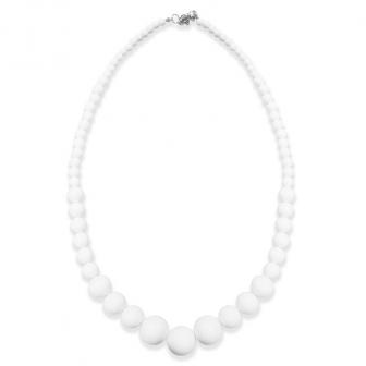 Collier de perles unicolores - blanc