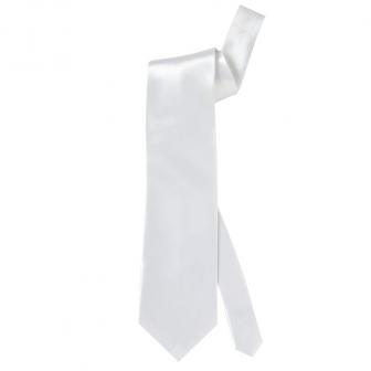 Cravate en satin unicolore - blanc