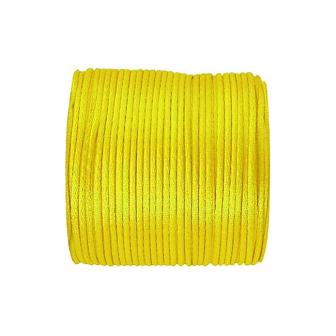 Cordelette unicolore en satin 25 m - jaune