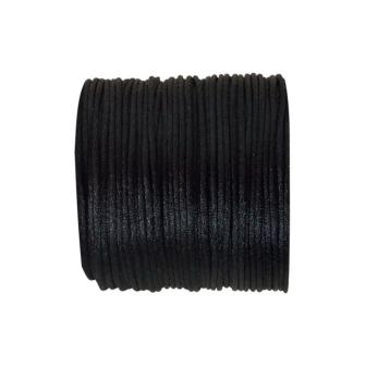 Cordelette unicolore en satin 25 m - noir