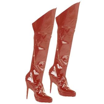 Couvres-bottes hautes vernies unicolores - rouge