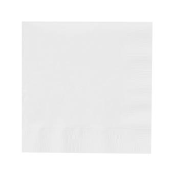 20 serviettes unies - blanc