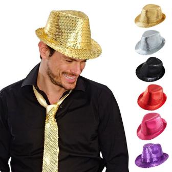 Chapeau unicolore à paillettes