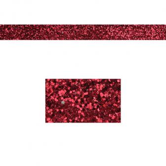Ruban unicolore en paillettes 2 m - rouge